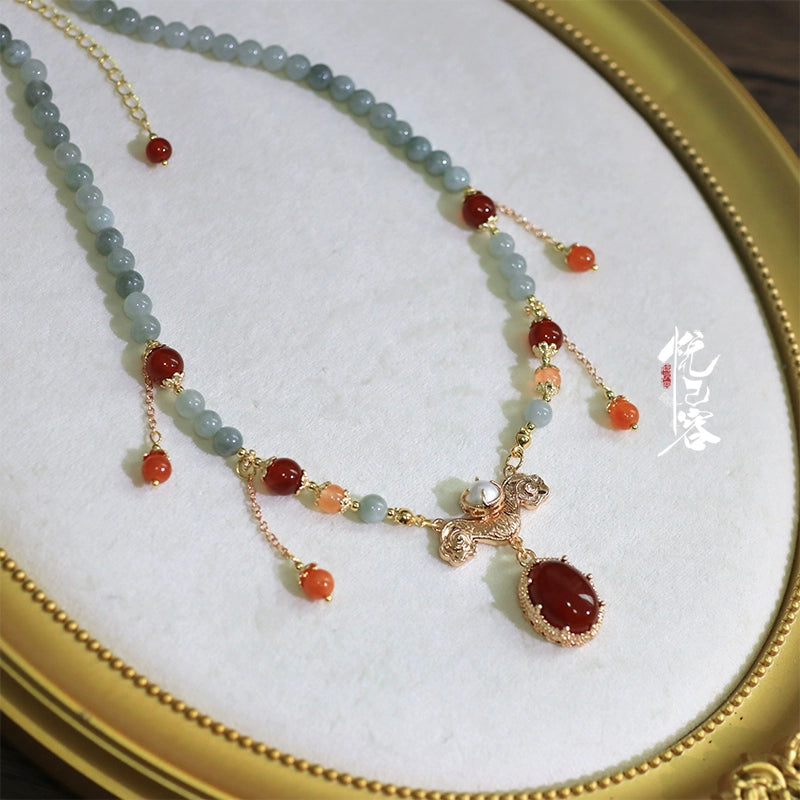 Warm Wine Chinese Style Necklace