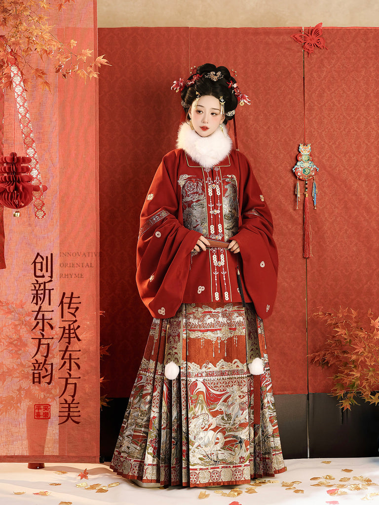 Ming Dynasty Chinese New Year Festival Hanfu Set | Fortune Cat 喵运亨通