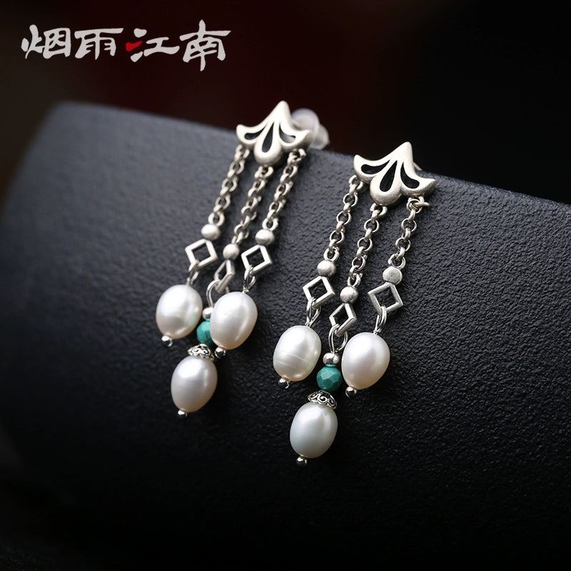 Starry Pearls Chinese Style Earrings