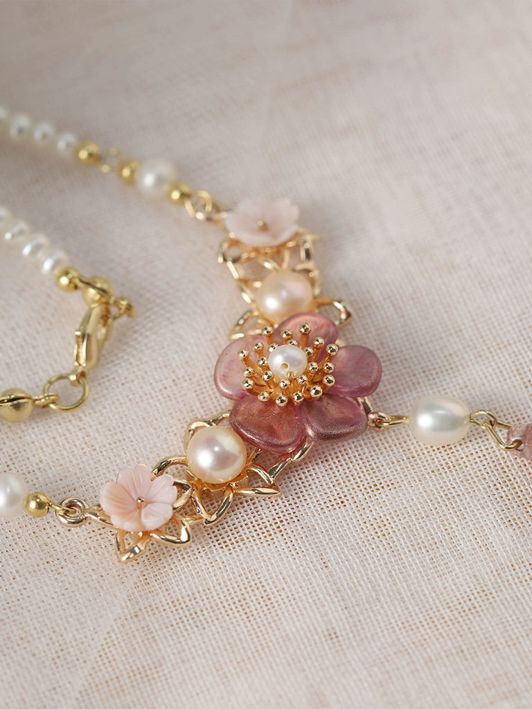 Cherry Pearls Chinese Style Necklace