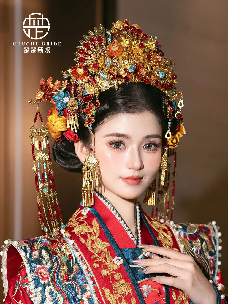 Opera Empress Grace - Traditional Phoenix Crown for Hanfu Wedding Inspired by Tang Dynasty Style