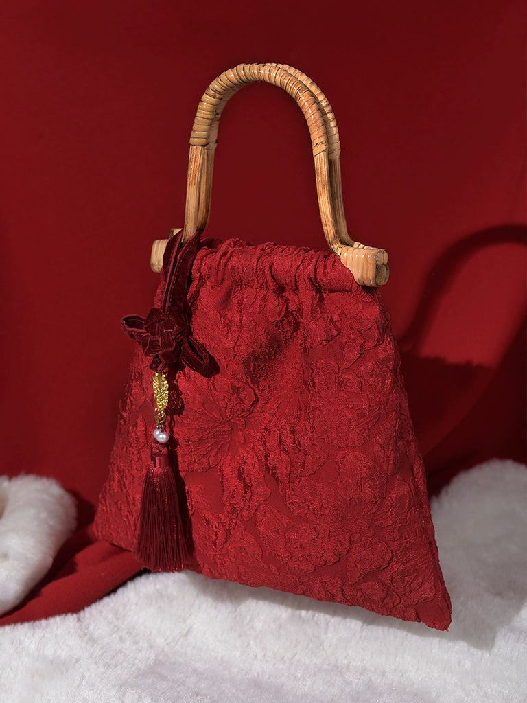 Burgundy Light Cheongsam Handbag for Women