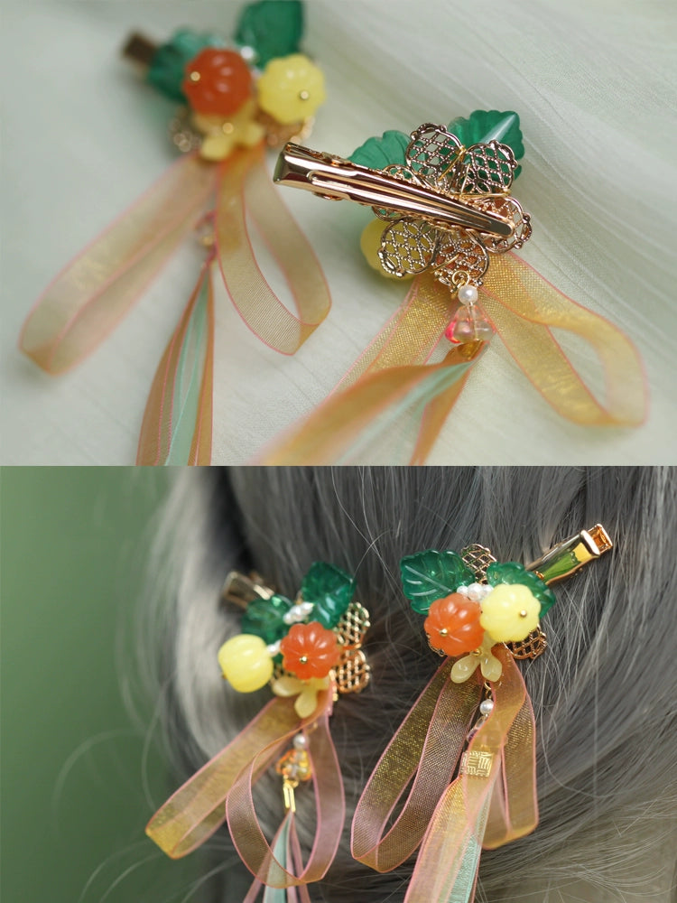 Hair Clips: Autumn Fruits