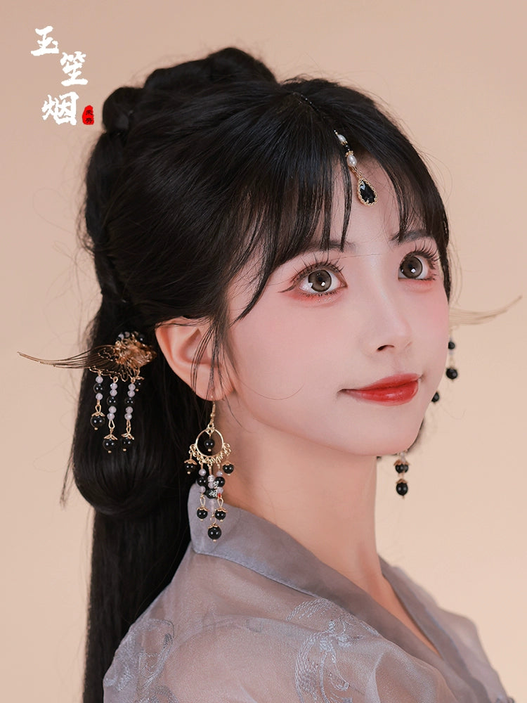 Hanfu Hair Accessories Set: Dark Wings