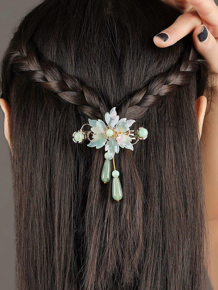 Back Hair Pin: Antique Mint