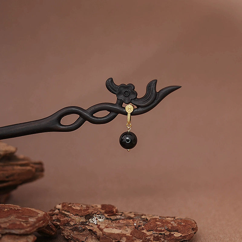 Ebony Hair Stick: Moon Shadow