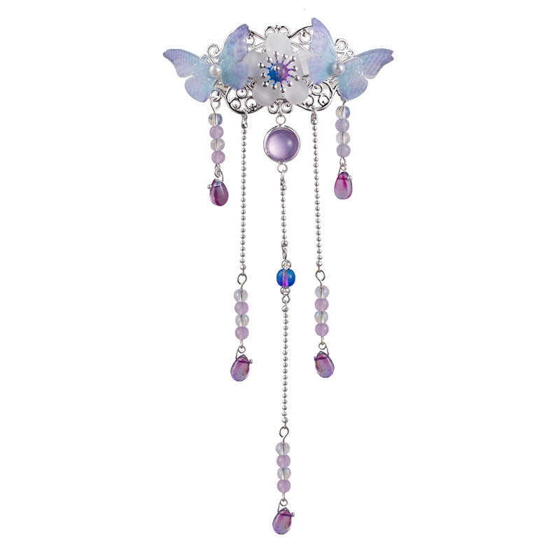 Back Hair Pin: Lilac Butterfly