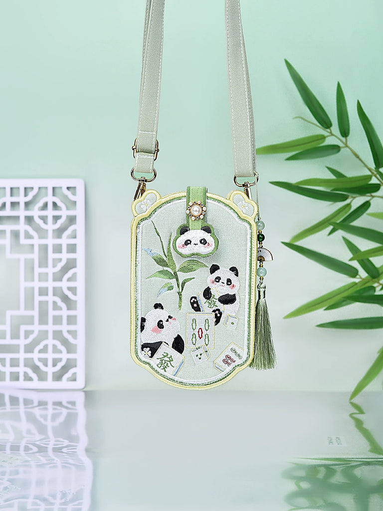 Mahjong Panda Phone Bag for Women