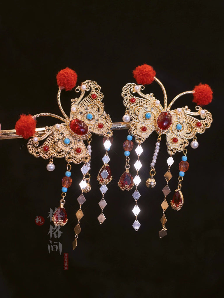 Hanfu Hair Pins: Butterfly Opera