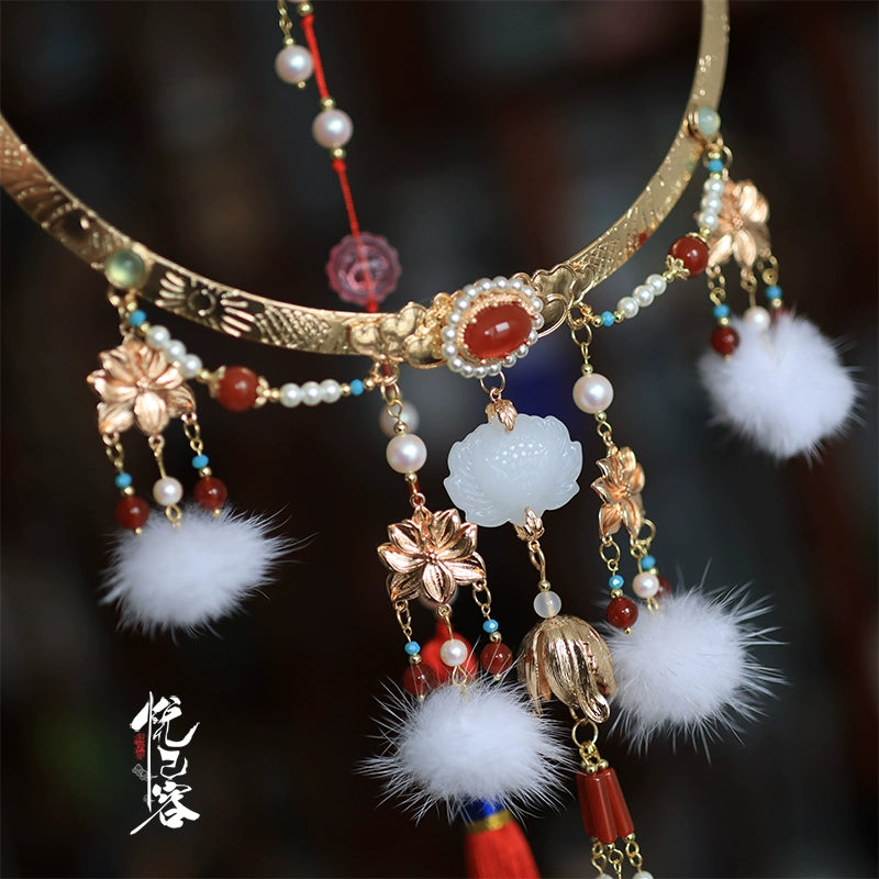 Furry Festive Chinese Style Necklace