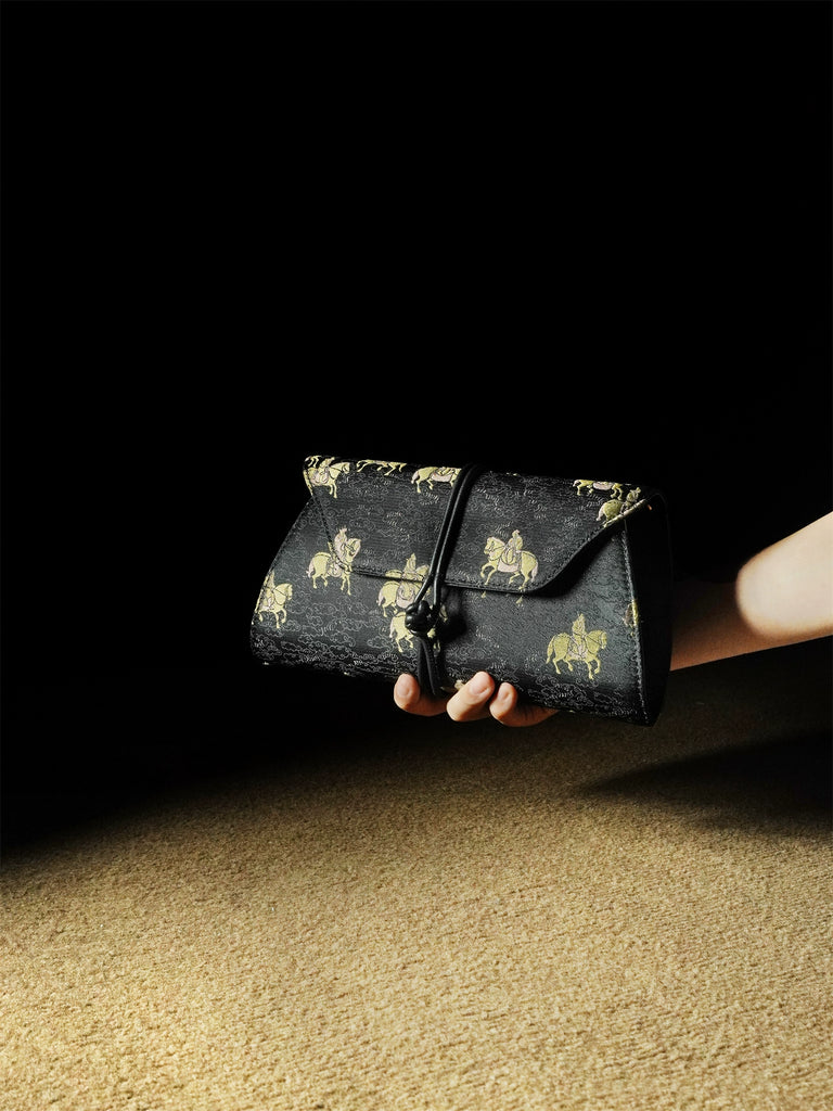 Gallop Song Brocade Clutch Bag for Women