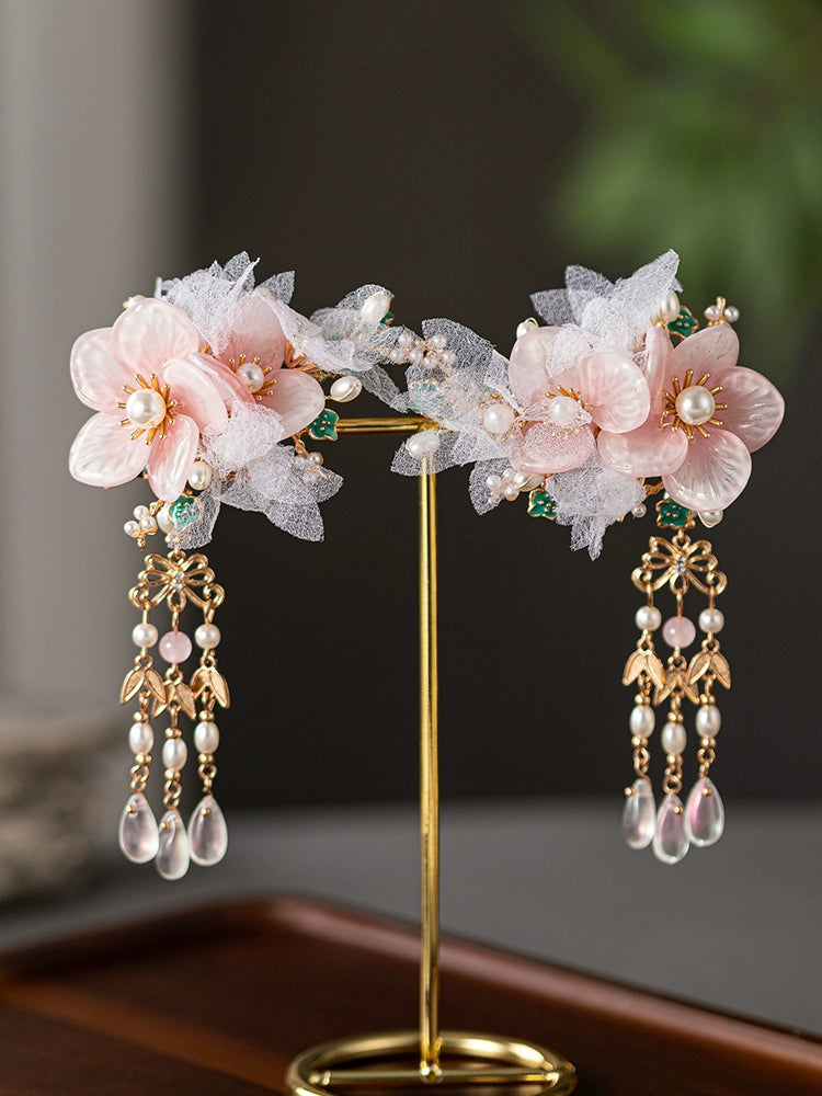 Hair Clips: Temperament Peach Blossoms