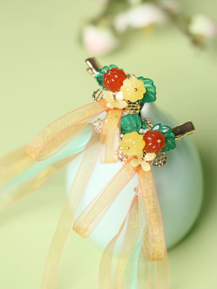 Hair Clips: Autumn Fruits