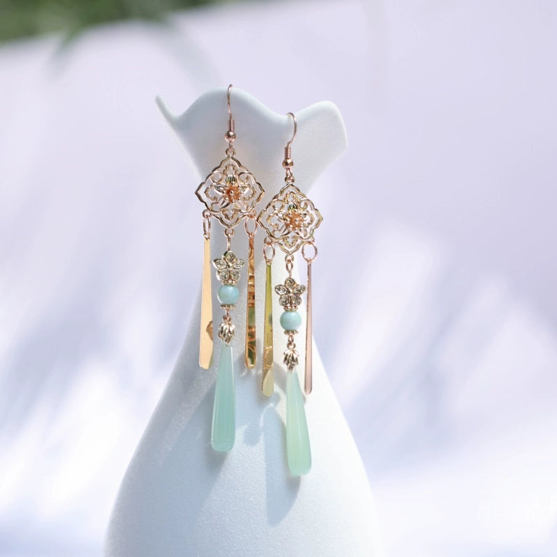 Ocean Droplets Chinese Style Earrings