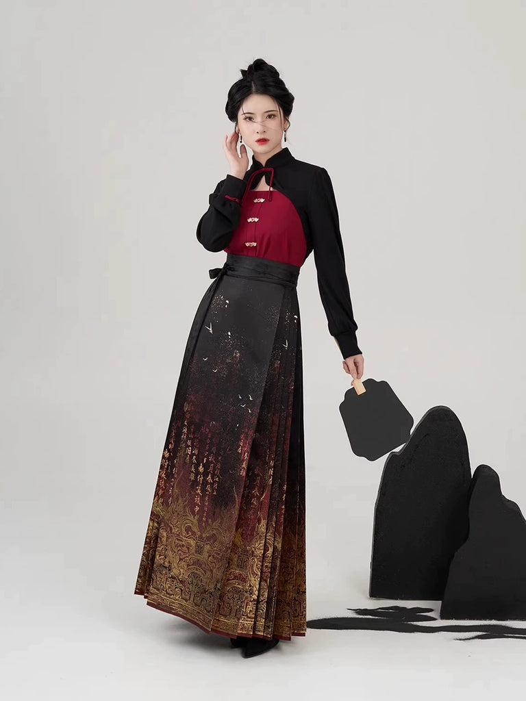Ming Dynasty Modern Hanfu Mamianqun Outfit - Dansha 丹砂 – Hanfu Story