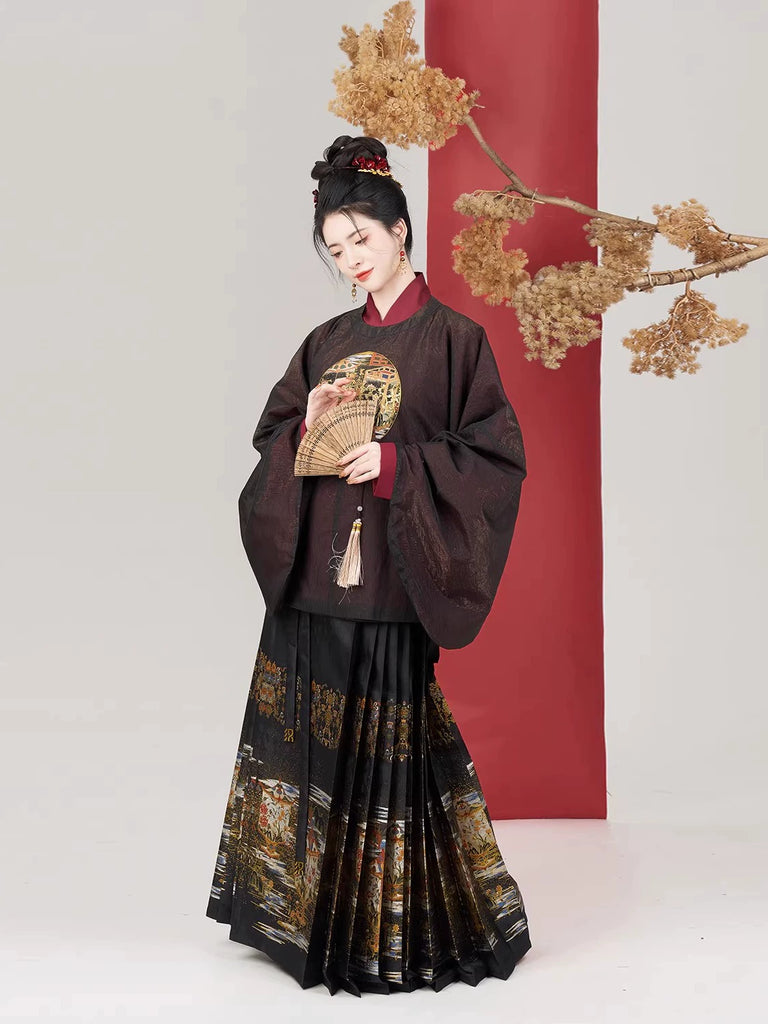 Ming Dynasty Modern Hanfu Mamianqun Outfit - Huadeng 华灯 – Hanfu Story
