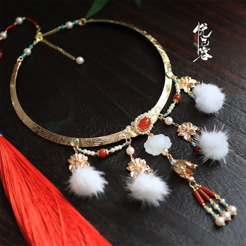 Furry Festive Chinese Style Necklace