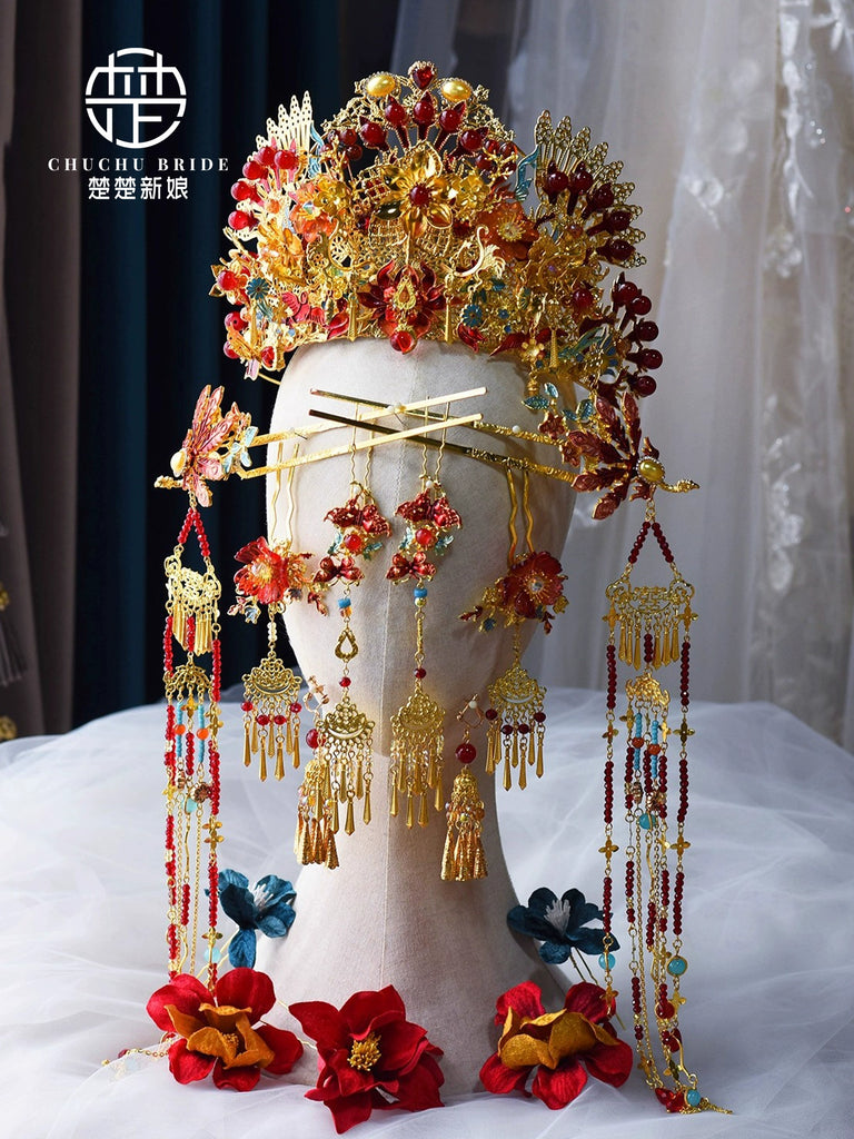 Opera Empress Grace - Traditional Phoenix Crown for Hanfu Wedding Inspired by Tang Dynasty Style