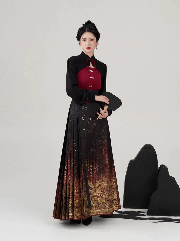 Ming Dynasty Modern Hanfu Mamianqun Outfit - Dansha 丹砂 – Hanfu Story