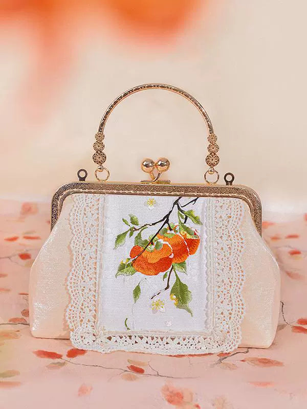 Persimmon Embroidered Cheongsam Bag for Women