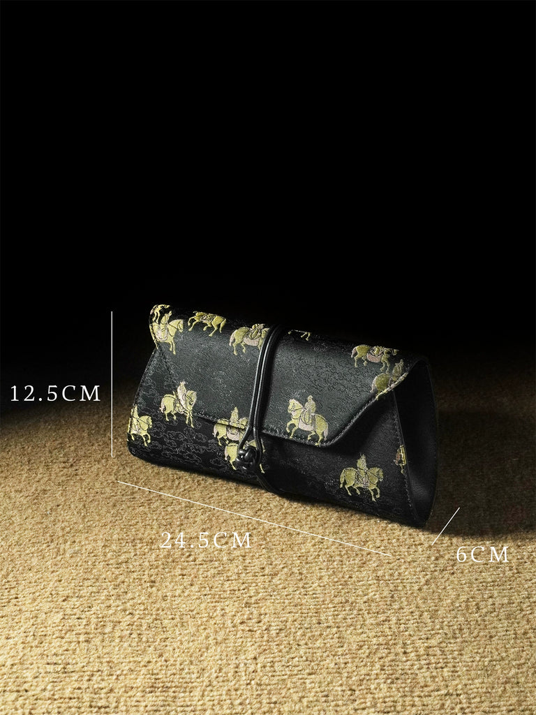 Gallop Song Brocade Clutch Bag for Women