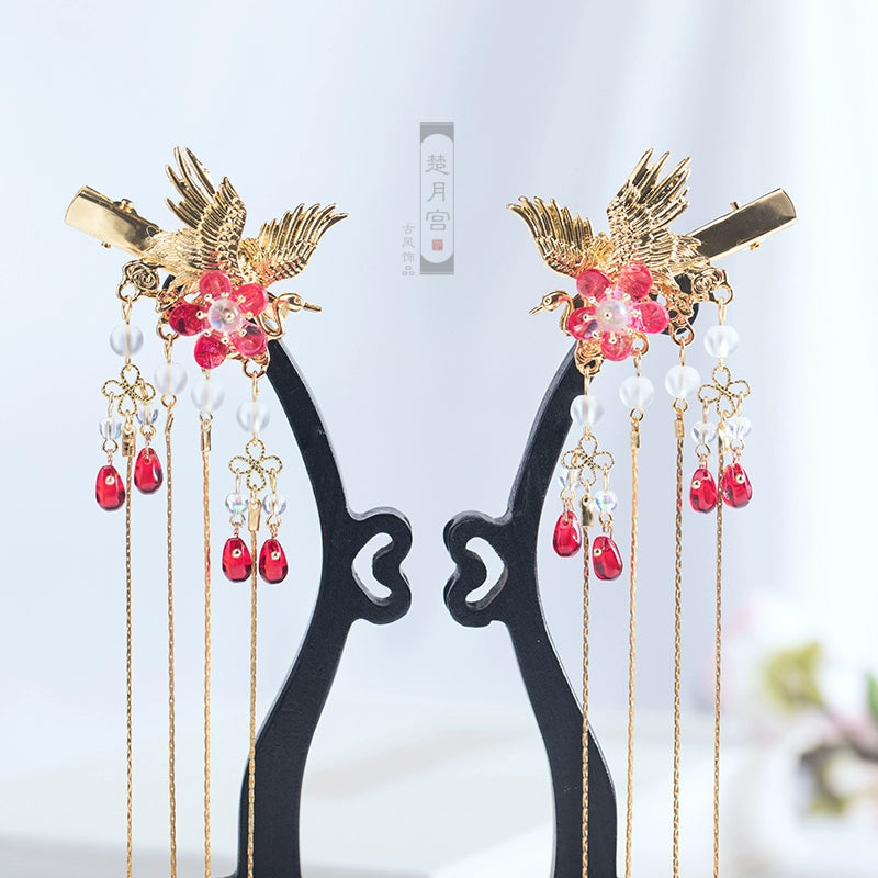 Long Tassels Hair Clip: Phoenixes