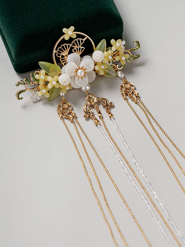 Back Hair Pin: Osmanthus Jade