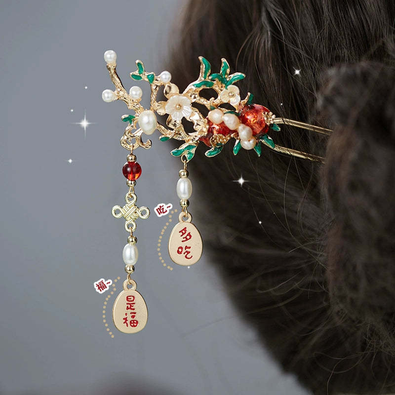 Blessing Hairpin Playful Ancient Style Hair Stick for Hanfu & Ethnic Accessories