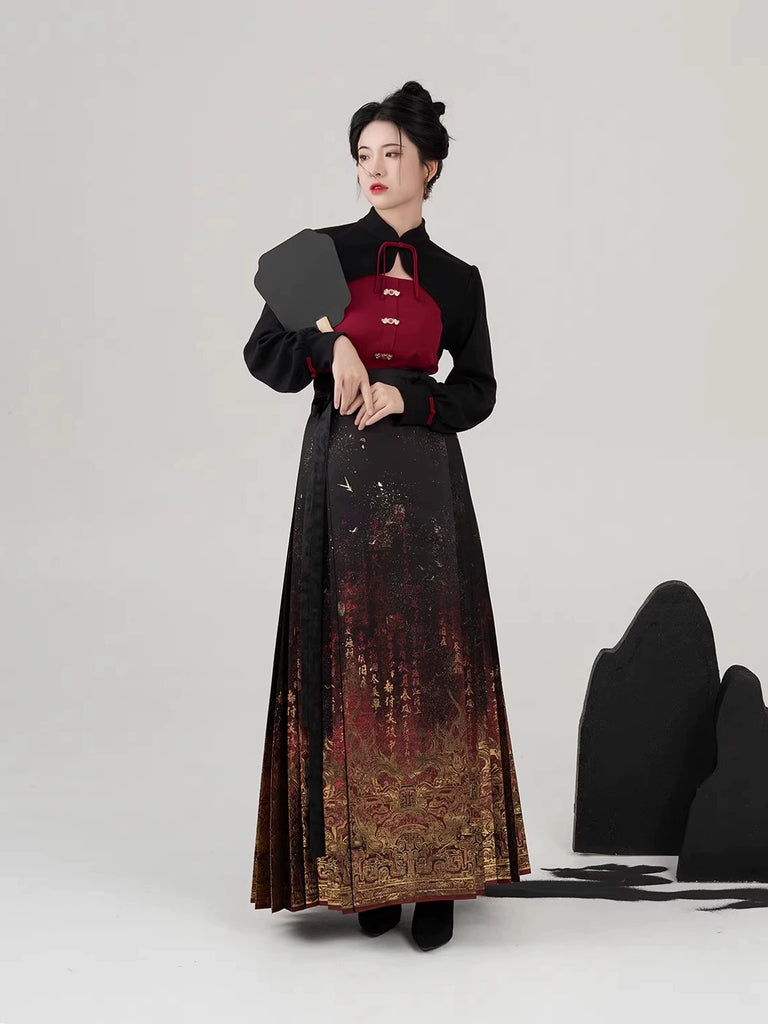 Ming Dynasty Modern Hanfu Mamianqun Outfit - Dansha 丹砂 – Hanfu Story