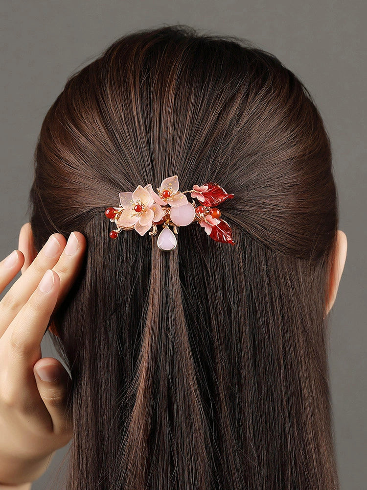 Back Hair Pin: Carmine