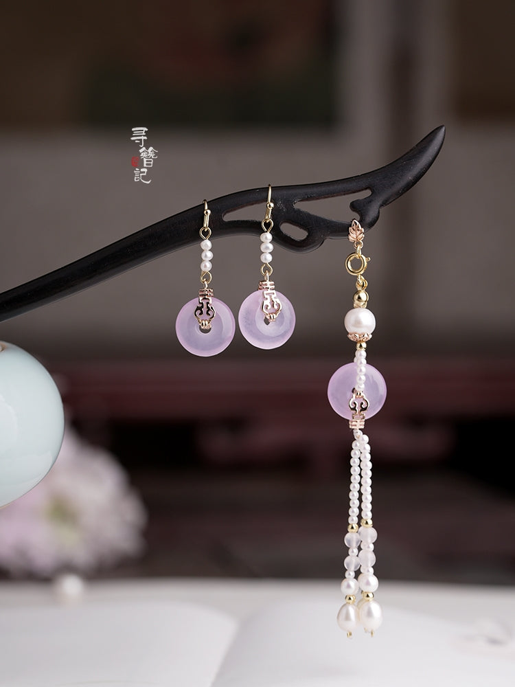 Hair Pin & Earrings: Lilac