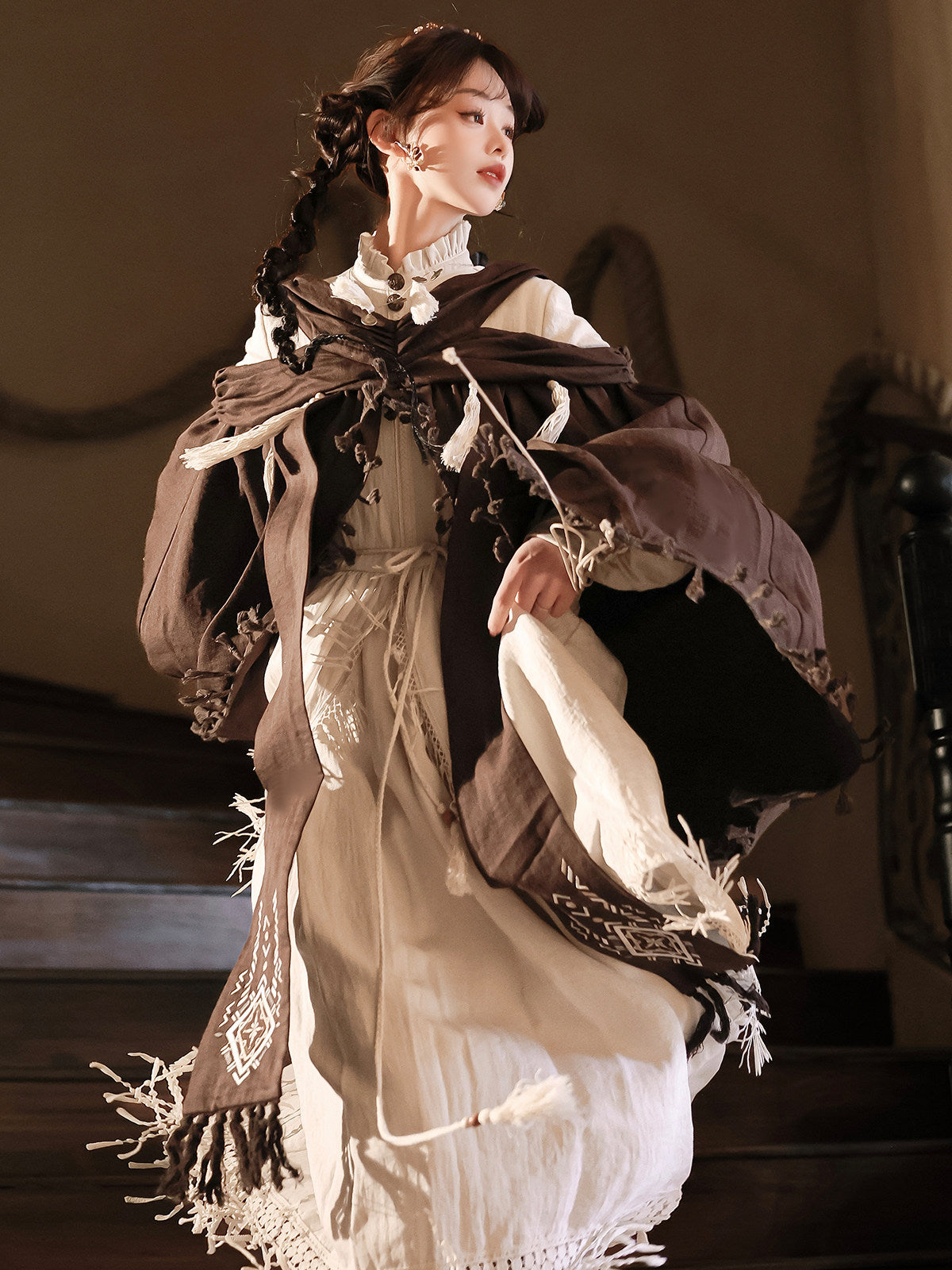 Desert Wanderer | Modern Chinese Hanfu Dress Set with Vintage