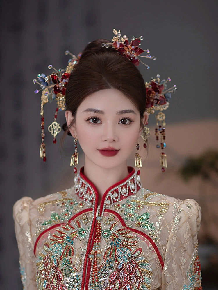 Chinese Wedding Hair Accessories: Radiant Hearts