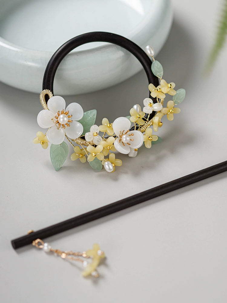 Back Hair Pin: Wooden Osmanthus