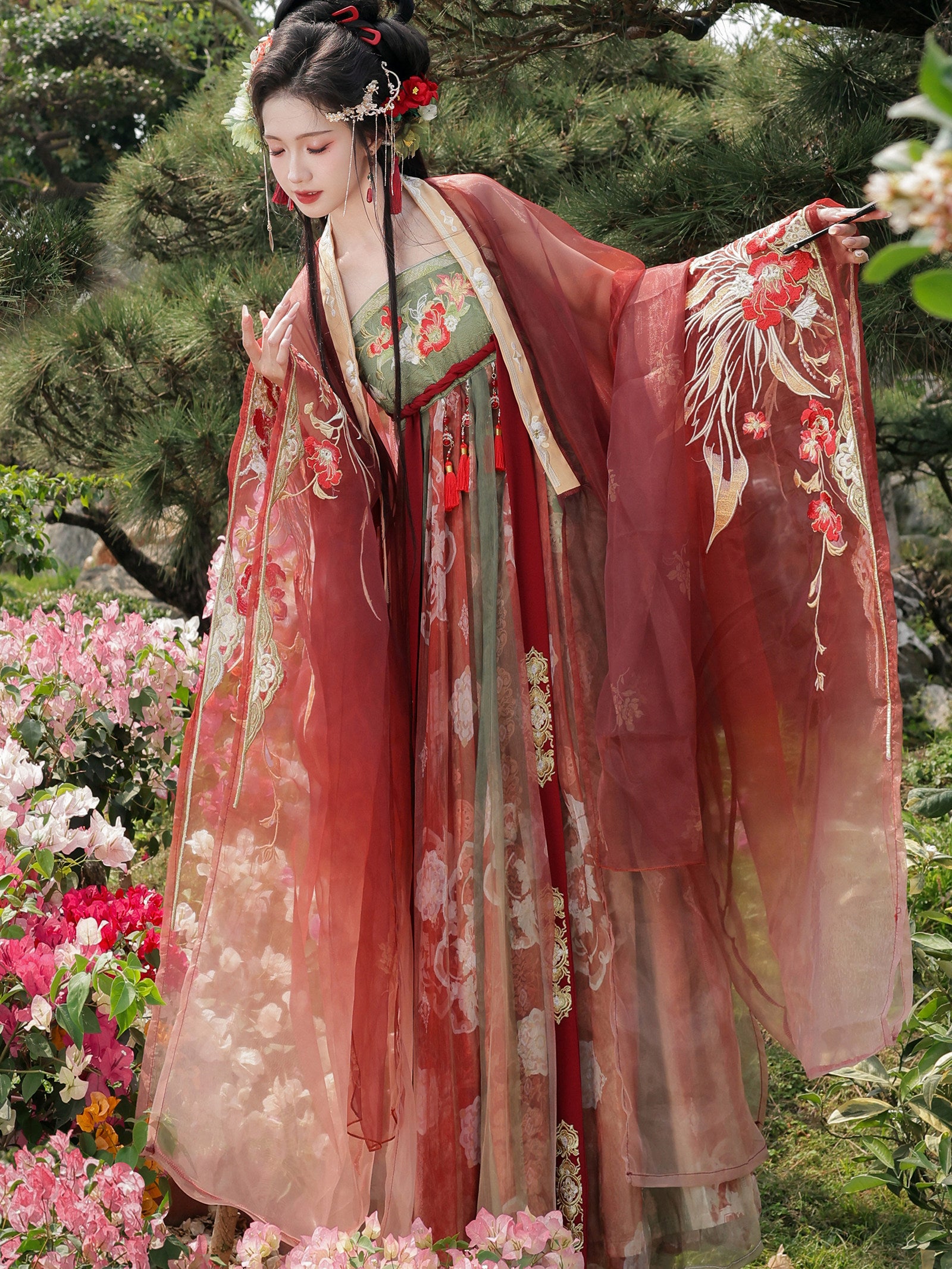 green emerald velvet dress Mandarin Collar Festival Dress main image 1