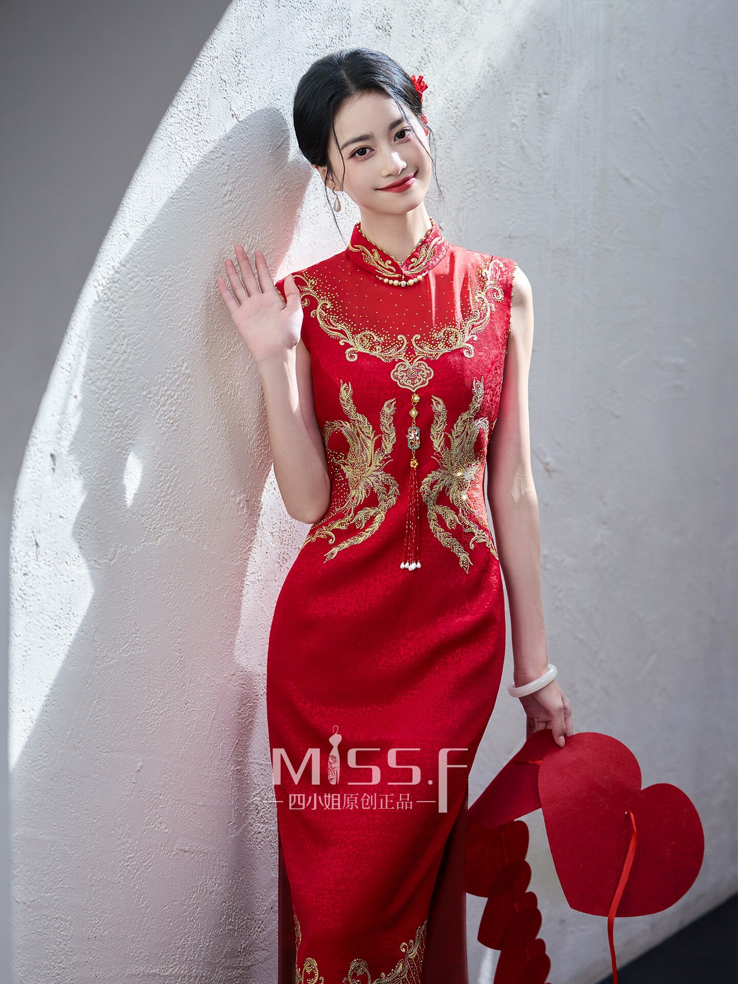 slim fit dress slacks Golden Mermaid Qipao Dress. Cheongsam . Luxury Red Carpet Dresses EMQ1 L / Golden