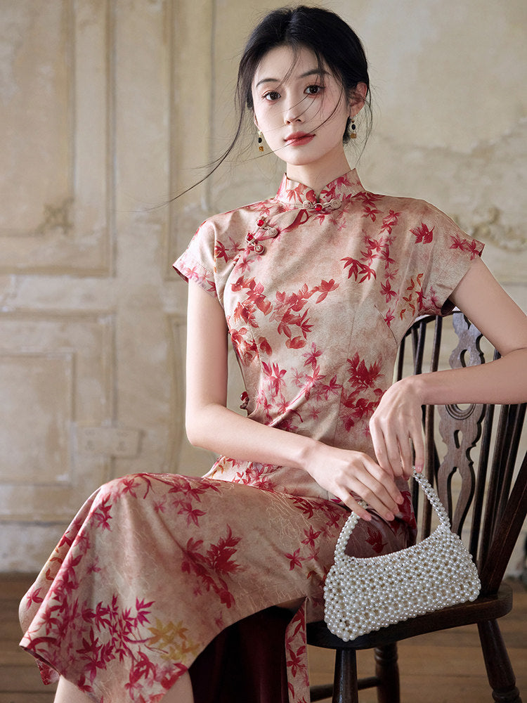 chinese traditional dress short Mini Cheongsam, Modern Qipao dress, Chinese dress, short Qipao XXL / Green