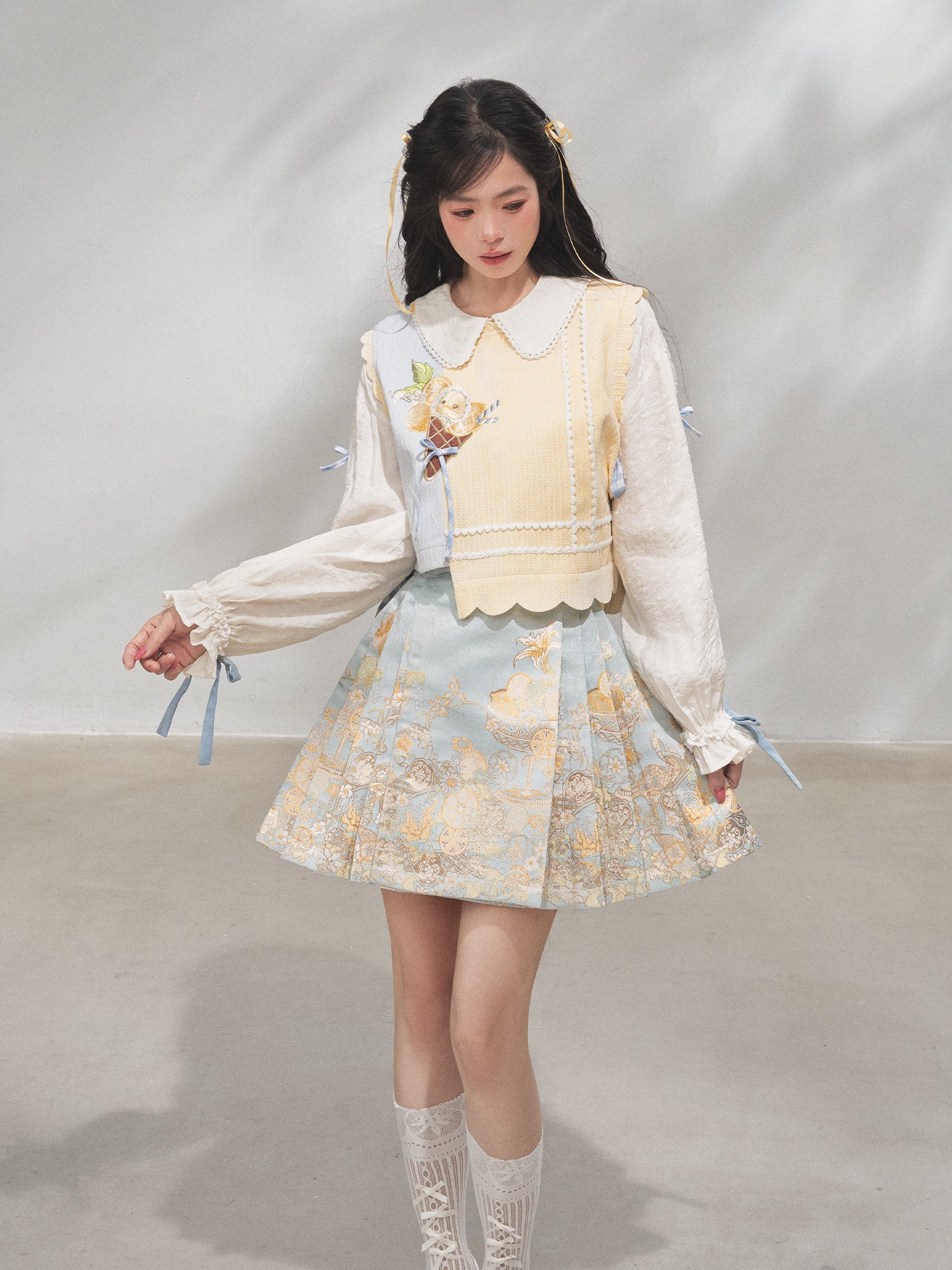Modern Hanfu Bijia Vest, Chinese Style Blouse & Brocade Short