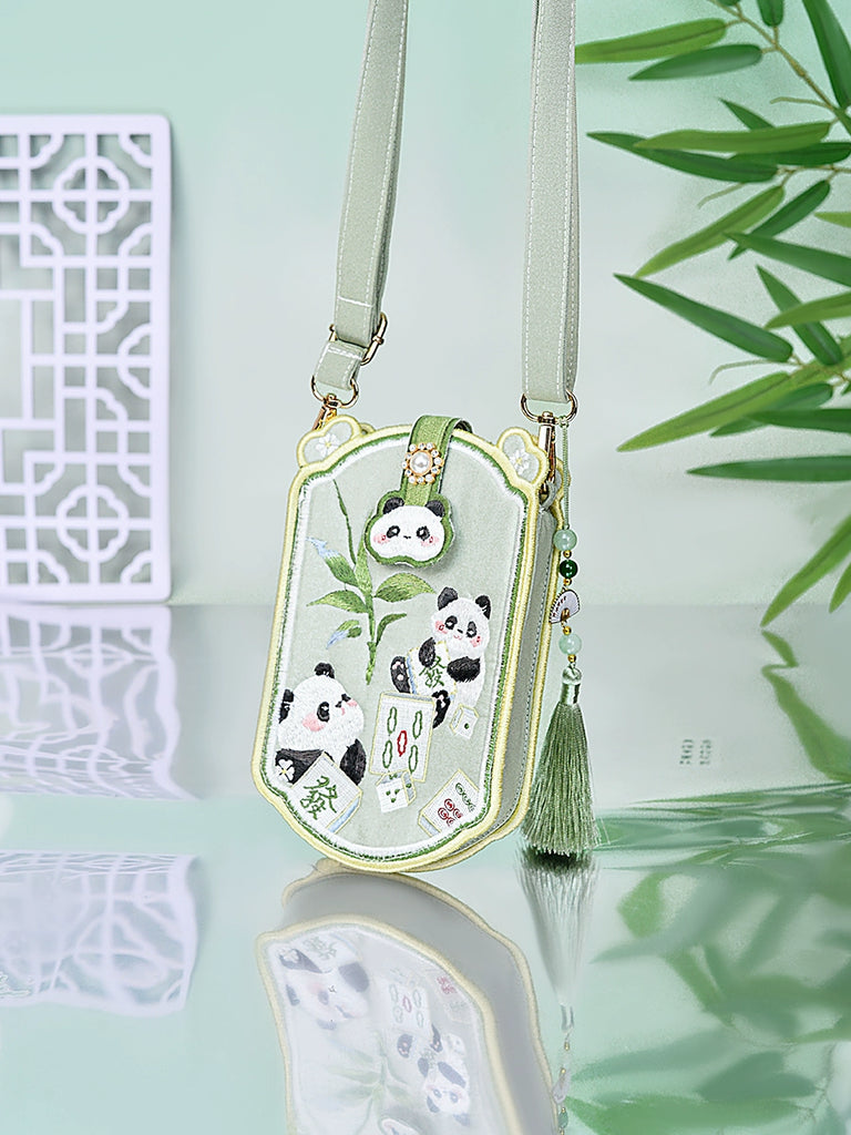 Mahjong Panda Phone Bag for Women