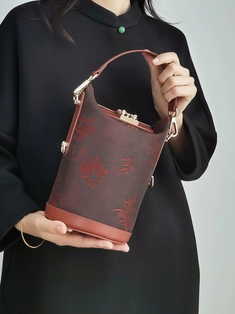 Plum Orchid Crossbody Cylinder Bag for Women