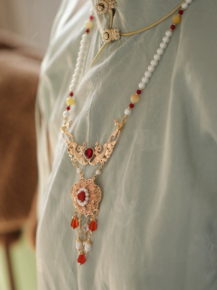 Sweet Orange Chinese Style Necklace