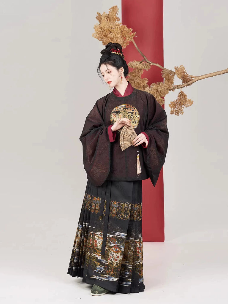Ming Dynasty Modern Hanfu Mamianqun Outfit - Huadeng 华灯 – Hanfu Story