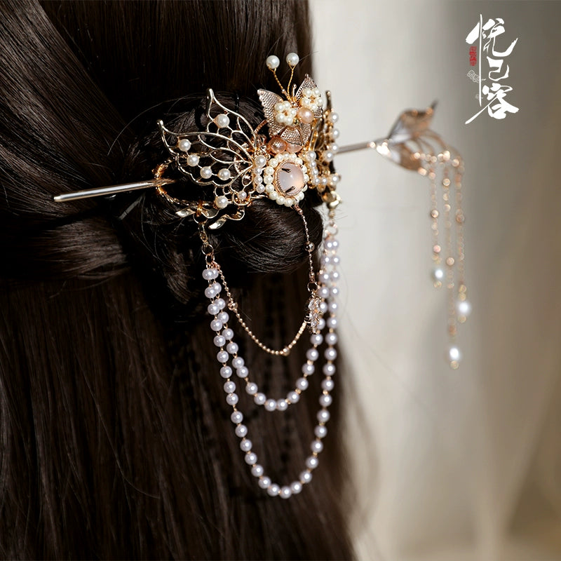 Back Hair Pin: Feather Fall