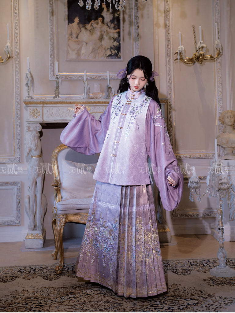 Ming Dynasty Violet Bijia & Mamianqun Hanfu Set | Vines 藤萝有期 – Hanfu Story