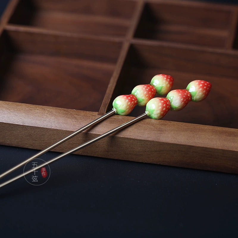 Strawberry Sugar Candy Cute Ancient Style Hanfu Hair Stick