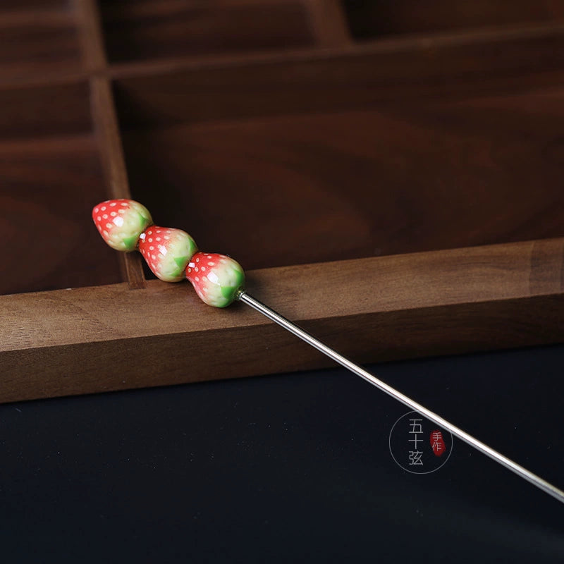 Strawberry Sugar Candy Cute Ancient Style Hanfu Hair Stick