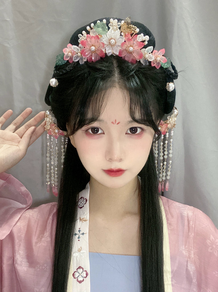 Hanfu Hair Accessories Set: Peachy