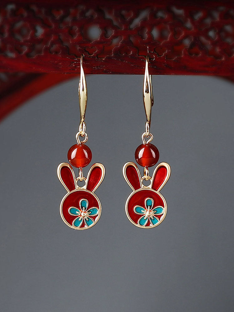Festive Bunny Earrings | Cheongsam Jewelry – Hanfu Story