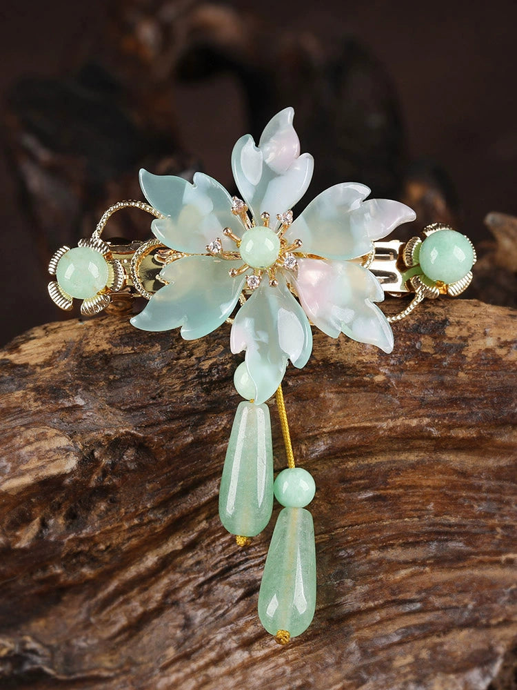 Back Hair Pin: Antique Mint