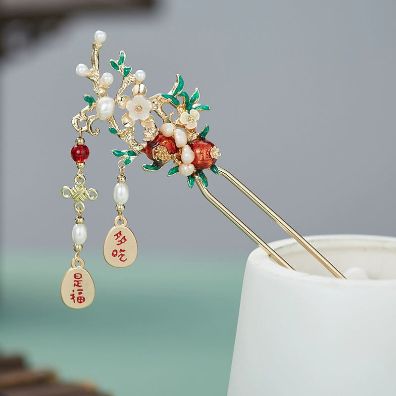 Blessing Hairpin Playful Ancient Style Hair Stick for Hanfu & Ethnic Accessories